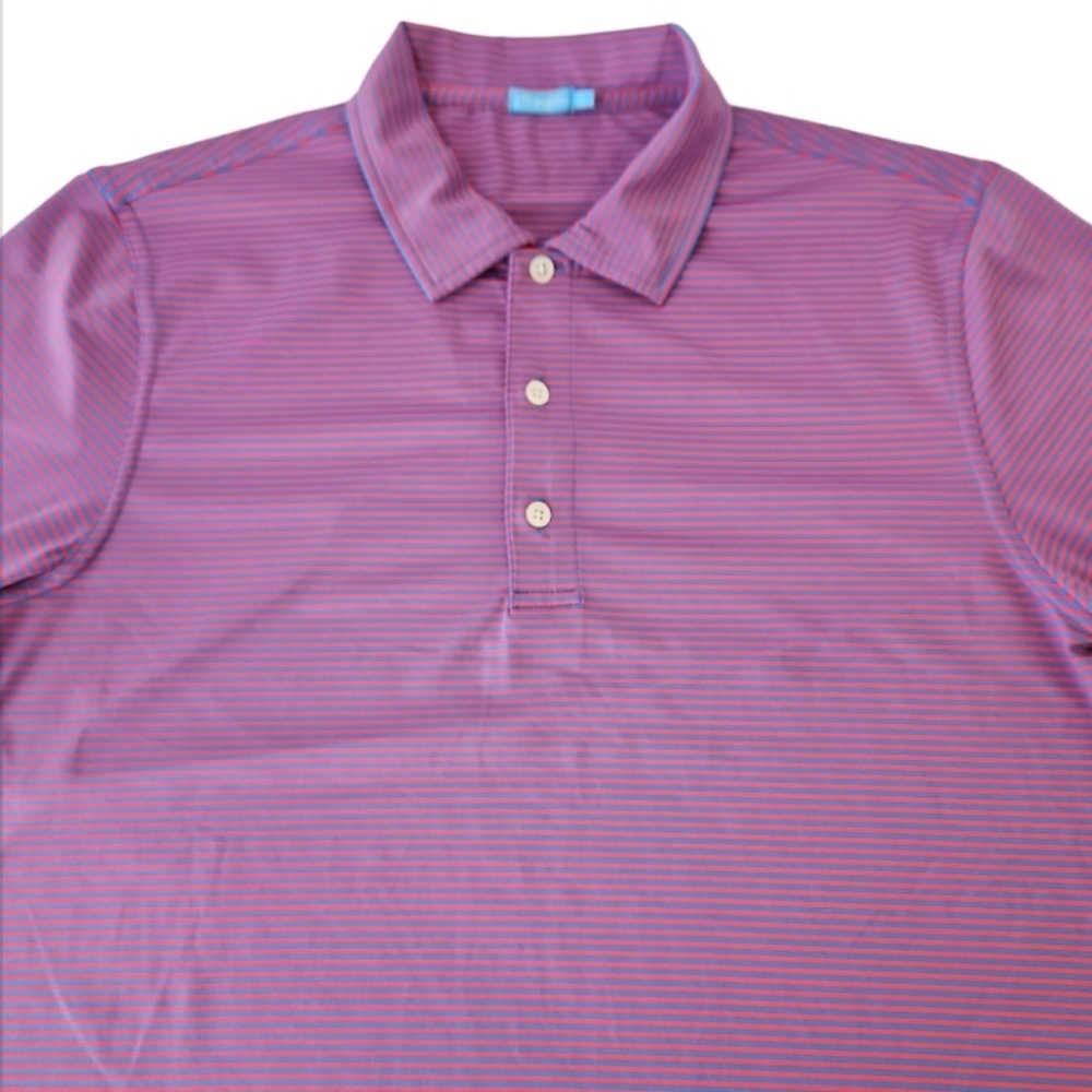 J McLaughlin Mens Striped Performance Wear Polo Shirt Size S